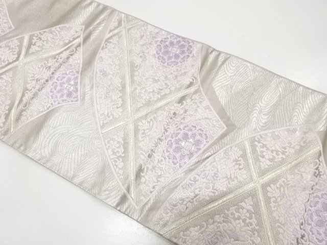 アンティーク　地紙に華紋織り出し袋帯（材料）